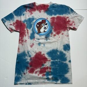 Buc-ee's 2022 Tie Dyed 4th of July Let's Get Poppin' Men Small T-Shirt Fireworks